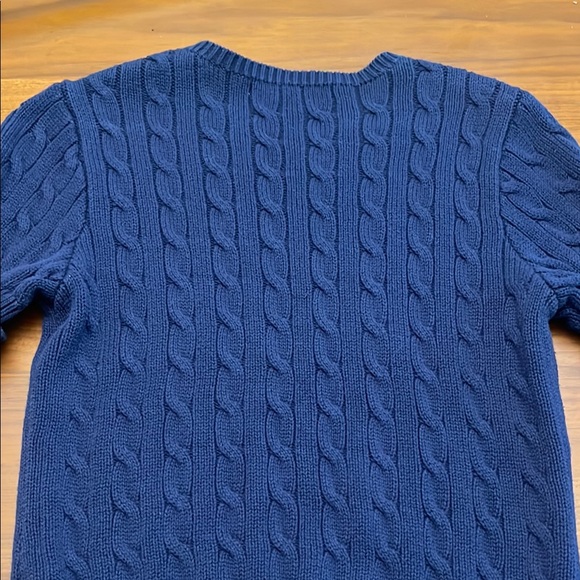 Ralph Lauren Navy Cable Knit Crewneck Sweater - Picture 8 of 12